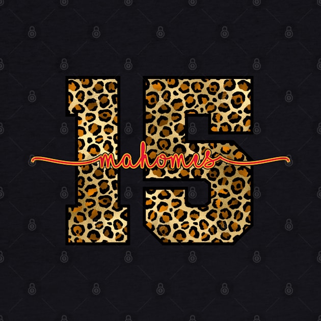 Patrick Mahomes Leopard Print Number 15 by Shirts by Jamie